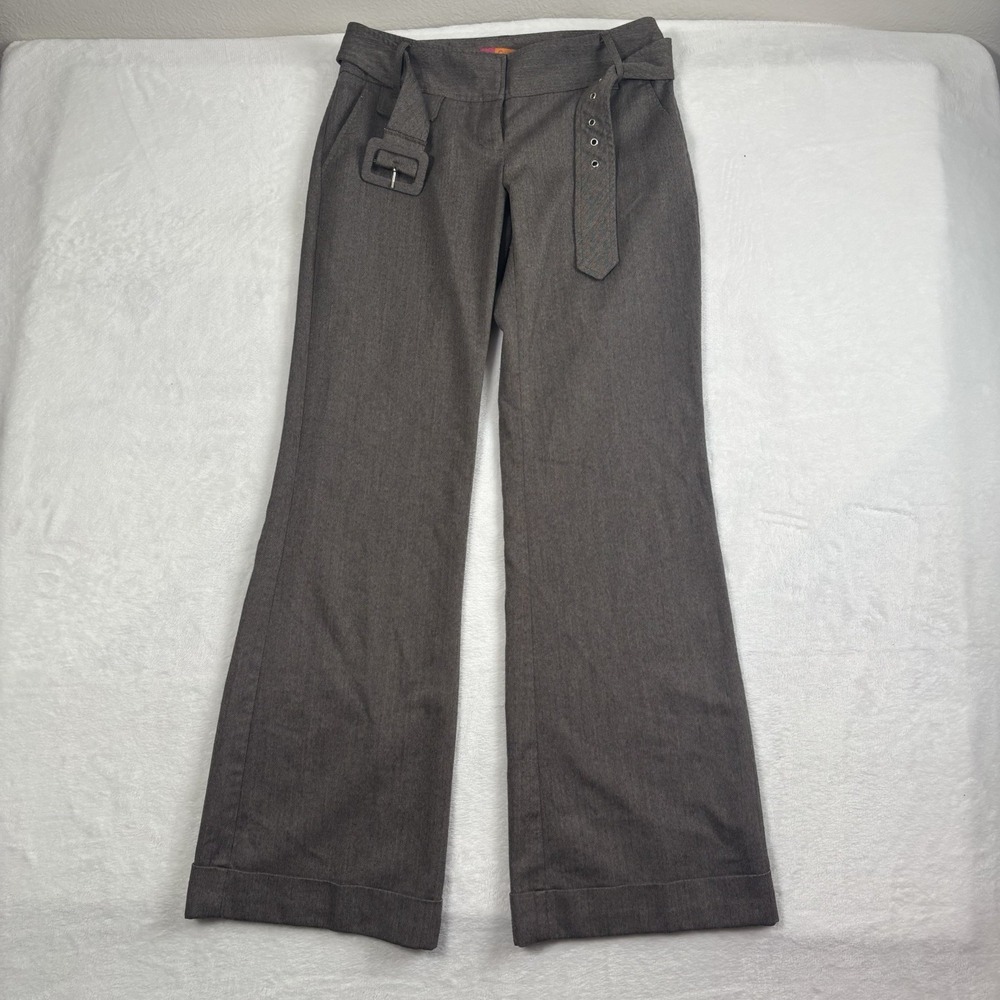 Y2K Catch My I‎ Brown Wide Leg Pants Slacks W/ Belt Women's Size 5